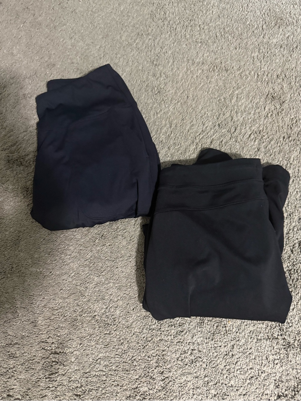 2 Black Pairs of Athletic Joggers size XS and S